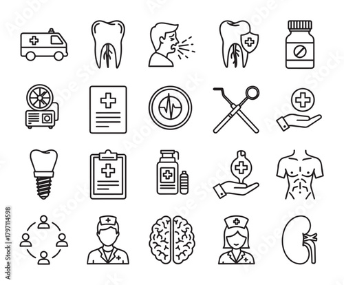 Healthcare and Medical Line Icons Collection