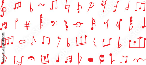 collection of various musical symbols. music notes vector illustration 