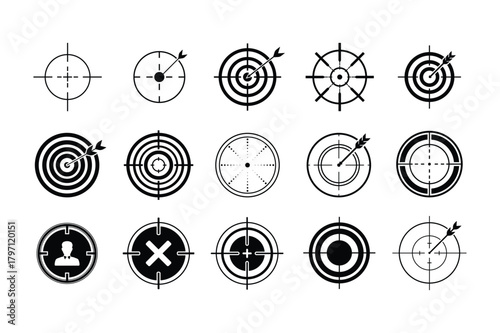 Target crosshair illustration vector icon concept focused aiming symbol isolated on white background image