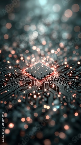 A close up of a computer chip on a circuit board