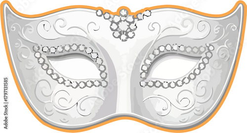 mardi gras mask flat design isolated on white
