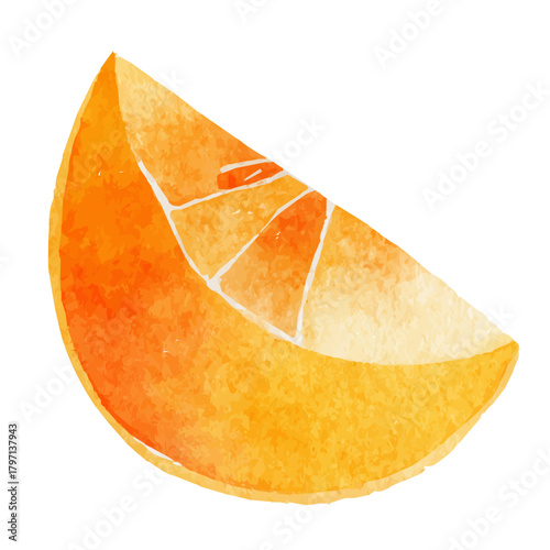 A Watercolor_style_painting_of_melon_wedge_in_soft_orange, simple eps format illustration