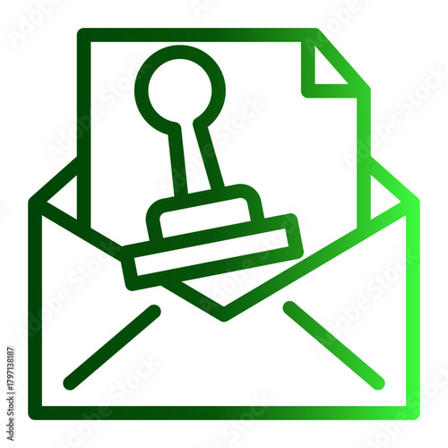 Legal Document Correspondence icon from the Notary icon collection (Outline Gradient Style)