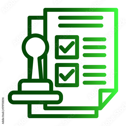 Legal Document Certification Stamp icon from the Notary icon collection (Outline Gradient Style)