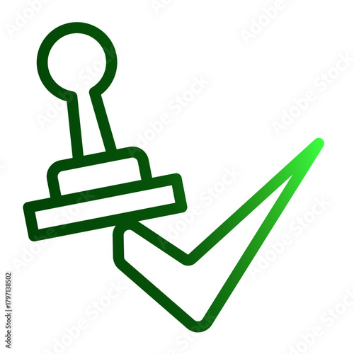 Official Stamp Verification icon from the Notary icon collection (Outline Gradient Style)