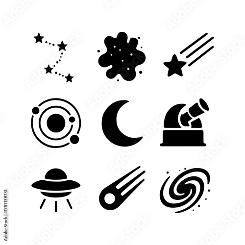 Collection of space and astronomy icons