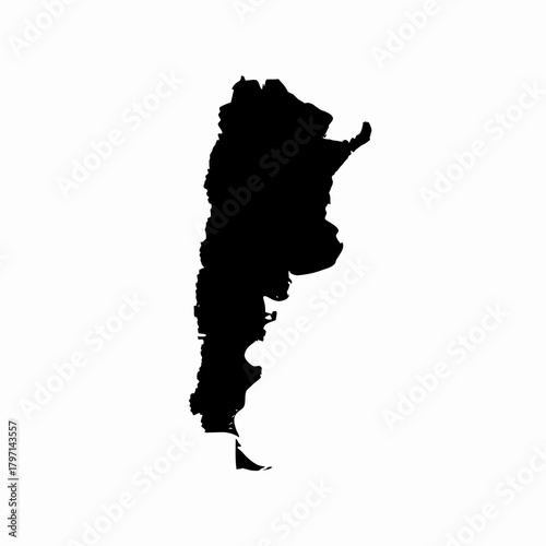 Argentina Map Silhouette Vector Outline