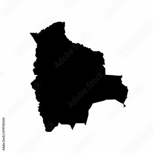 Bolivia Map Silhouette Black Outline