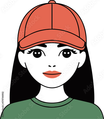 Isolated a modern girl cap vector art with white background.