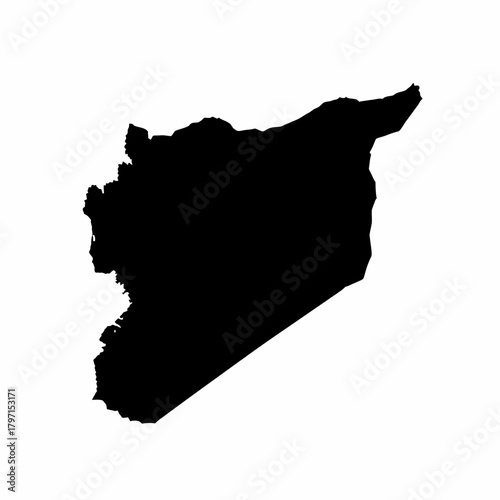 Syria Map Silhouette Black Vector Outline