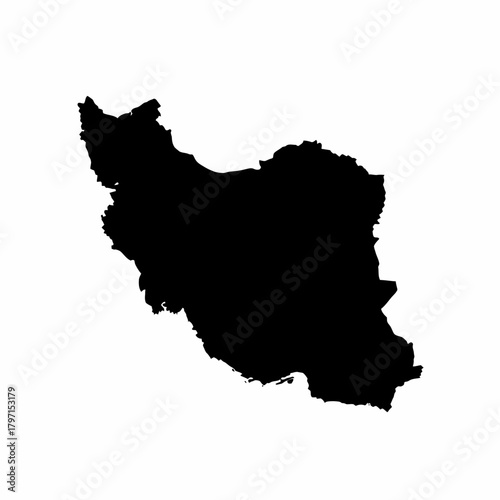 Iran Map Silhouette Black Outline Shape