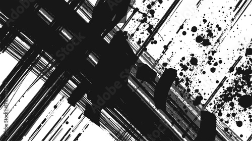 Black ink brush stroke arrow pointing upwards isolated on