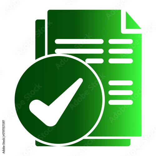 Document Verification Authentication icon from the Notary icon collection (Glyph Gradient Style)