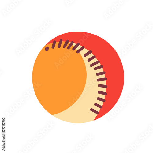 A clean, minimal flat vector of circle baseball, designed in a modern 2D style on a white background. Minimalistic 2D flat icon, EPS format