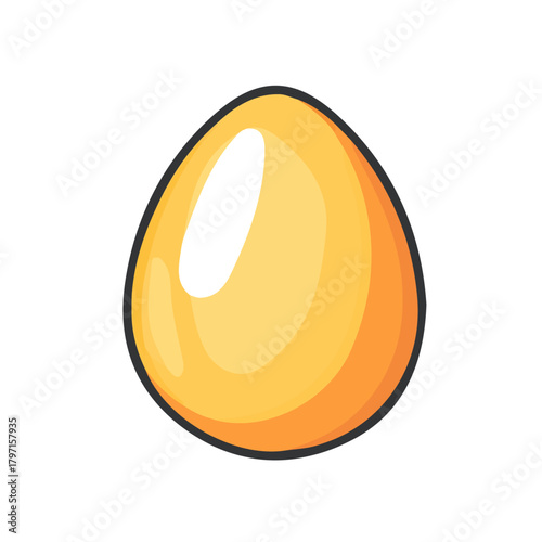A clean, minimal flat vector of boiled egg, designed in a modern 2D style on a white background. Minimalistic 2D flat icon, EPS format, simple design