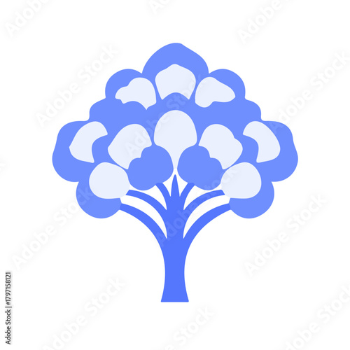 A clean, minimal flat vector of cauliflower floret, designed in a modern 2D style on a white background. Minimalistic 2D flat icon, EPS format