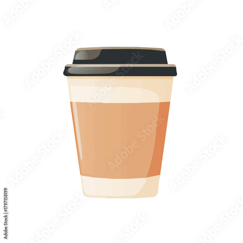 A clean, minimal flat vector of coffee cup, designed in a modern 2D style on a white background. Minimalistic 2D flat icon, EPS format, simple design