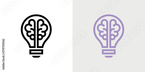 Brain Bulb Idea Transparent Icon Creative Mind Isolated Symbol Concept