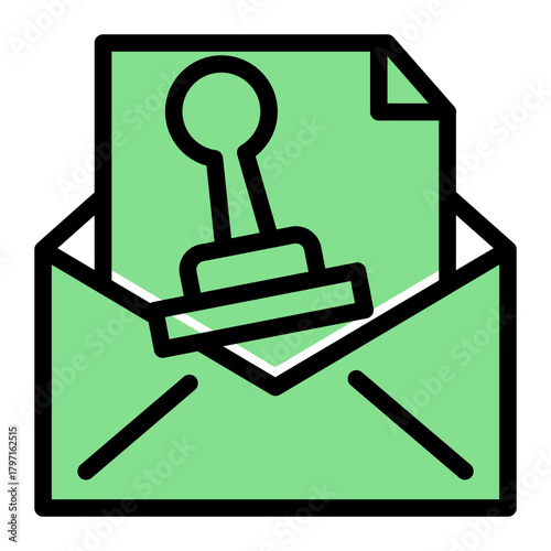 Legal Document Correspondence icon from the Notary icon collection (Glyph Color Lineal Style)