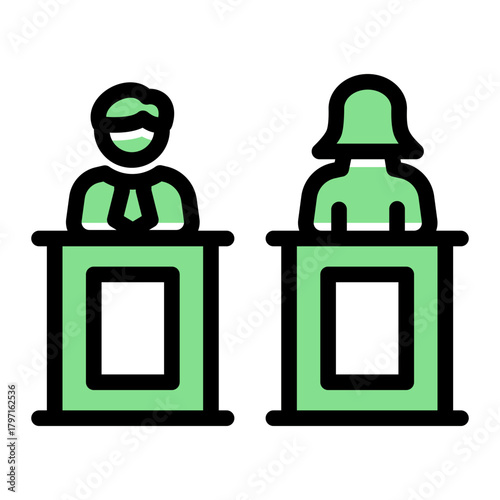 Legal Representation Justice icon from the Notary icon collection (Glyph Color Lineal Style)