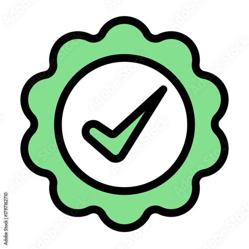 Official Verification Check Mark icon from the Notary icon collection (Glyph Color Lineal Style)