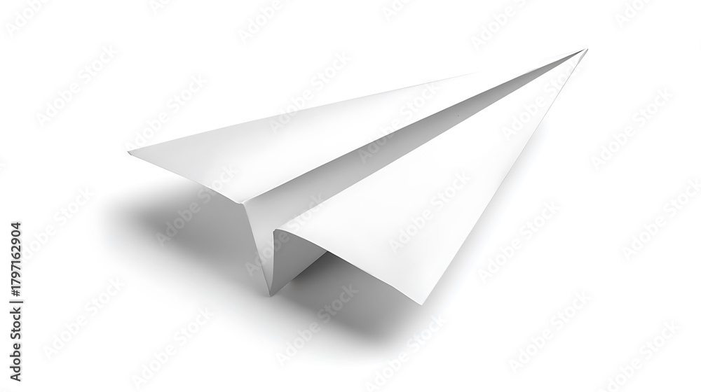 Fototapeta premium white paper airplane isolated on white background