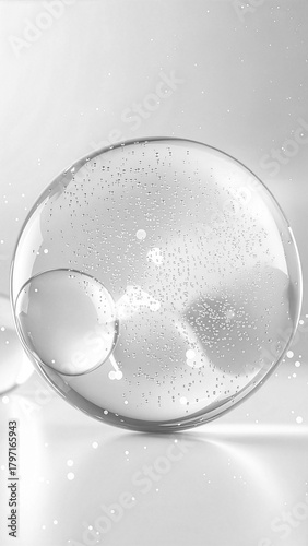クリーンでピュアな水滴と光のイメージ。美容関係などの商品撮影に最適。