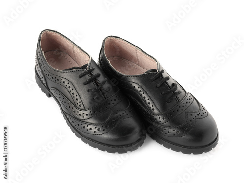 Wallpaper Mural Pair of stylish kid's brogue shoes isolated on white Torontodigital.ca