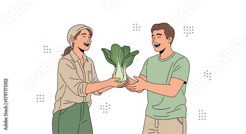 Joyful Exchange Illustrates Organic Bok Choy Cultivation and Agriculture Cooperation