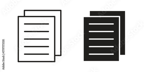 Copy icon in filled, thin line, stroke style for website and apps