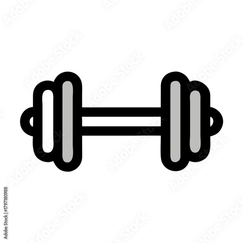 dumbbell isolated on white icon