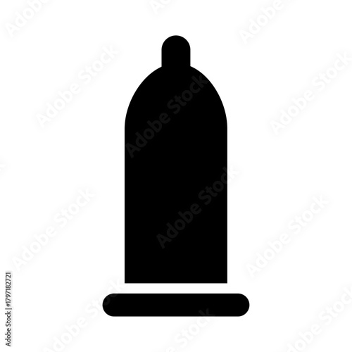 Condom Silhouette Icon Vector for Health and Prevention