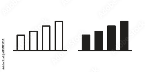 Chart histogram icon designs collection for mobile, ui, web.