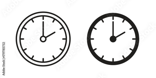 Clock two icon designs collection for mobile, ui, web.