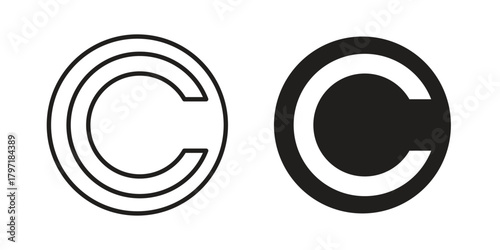 Copyright icon designs collection for mobile, ui, web.