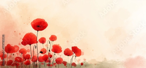 Soft botanical artwork, as seen in the delicate watercolor illustration of elegant pink poppy flowers and slender wild grass stems, is ideal for creating a serene and tranquil mood, and is especially