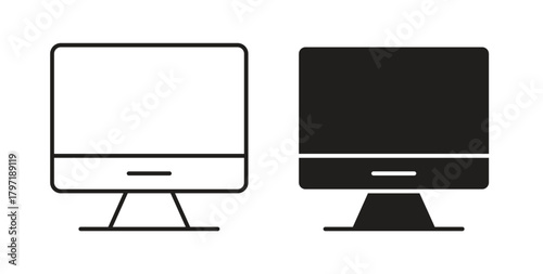 Computer icon symbol. Vector EPS 10. line and glyph icon
