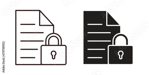 Confidential icon symbol. Vector EPS 10. line and glyph icon