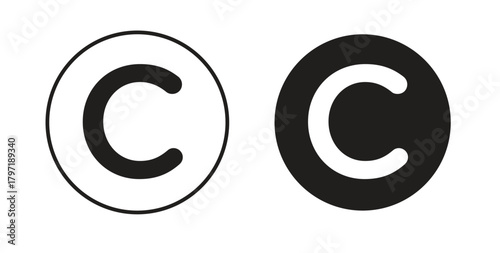 Copyright icon symbol. Vector EPS 10. line and glyph icon