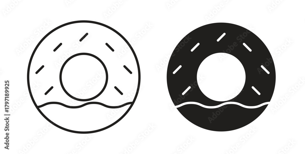 Fototapeta premium Donut icon symbol. Vector EPS 10. line and glyph icon
