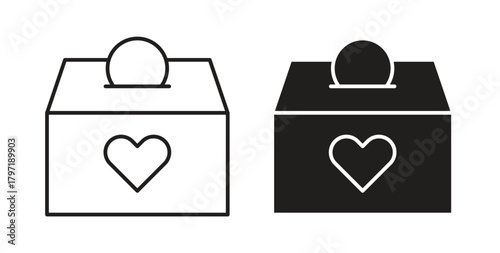 Donations icon symbol. Vector EPS 10. line and glyph icon