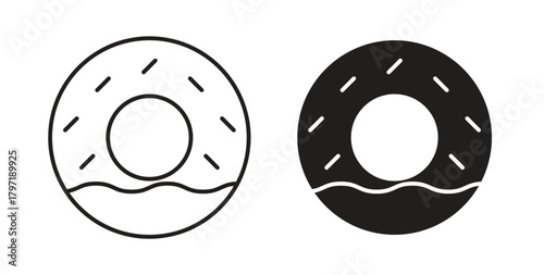 Donut icon symbol. Vector EPS 10. line and glyph icon