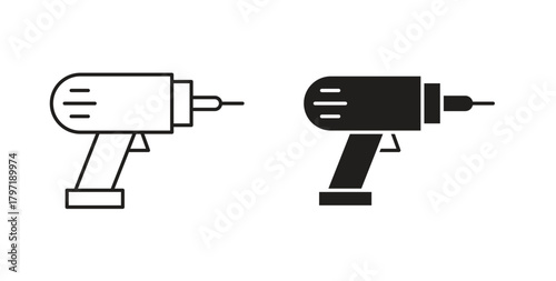Drill icon symbol. Vector EPS 10. line and glyph icon