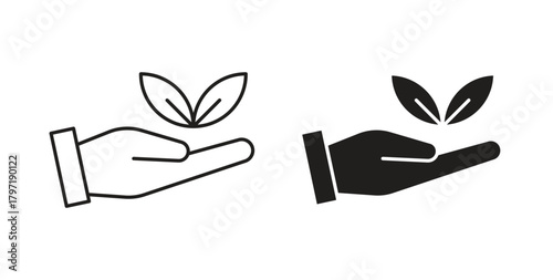 Eco-friendly icon symbol. Vector EPS 10. line and glyph icon