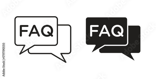 FAQ icon symbol. Vector EPS 10. line and glyph icon