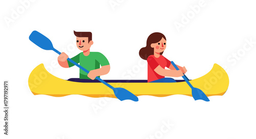 Kayak Adventure Of Two Paddlers In The Water Depicting Fun And Recreation