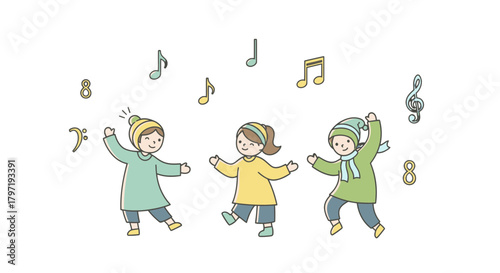 Joyful Musical Trio Dancing to the Rhythm of Delightful Melodies