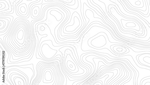 wave lines Topographic map. Seamless vector topographic map background. Abstract Topographic Contour Line Pattern in Black and White,