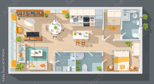 Cozy flat vector illustration home arsitectur