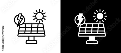 Solar Panel linemixed icon